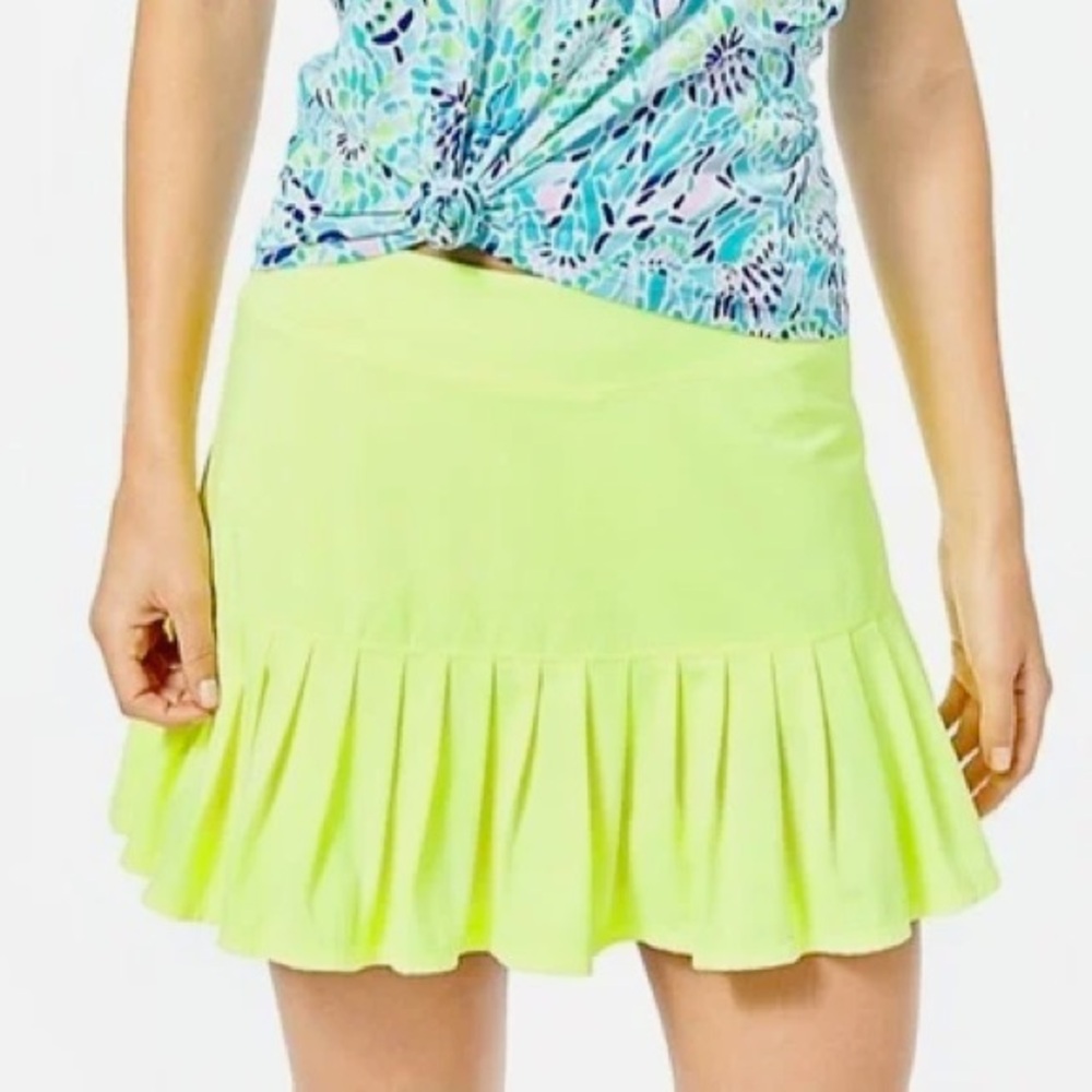 Lilly Pulitzer Luxletic Taye Skort Prickly Pear Yellow S Tennis‎ Preppy Vacation